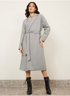 اشتري Regular Fit Wool Like Belted Midi Coat في السعودية