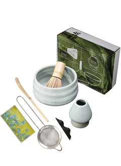 Buy Japanese Matcha Tea Set 7-Piece Traditional Matcha Whisk Set with Matcha Bowl Bamboo Whisk Scoop Whisk Holder Stainless Steel Sifter Perfect Kit for Authentic Matcha Tea Ceremony and Beginners in UAE