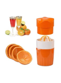 اشتري Manual Hand Juicer, Citrus Juicer Lemon Squeezer Press with Strainer and Container for Lemon Orange Grapefruit Lime Citrus Rotation Tangerines and Other Fruits in Home Kitchen(Orange Color) في السعودية