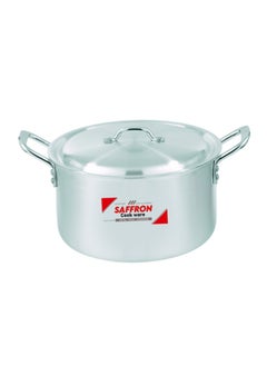 Buy Sonex Saffron Cooking Pot 21 cm,  Capacity 3.5 Ltr, Cookware With Lid,Ergonomic Handle For Secure Grip,Premium Aluminum Metal Finish,Durable & Light Weight, Silver in UAE