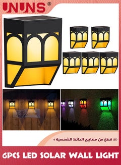Buy Led Solar Wall Lamp,6 Pack 2 Modes LED Solar Fence Lights Waterproof,Garden Solar Decorative Lights For Patio,Post,Step,Stair,Pathway And Yard in UAE