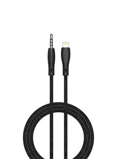 Buy Pawa Braided 3.5 to Lightning AUX Cable 1.2M - Black in UAE