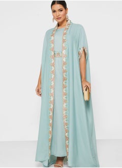 Buy Embellished Moroccan Cape sleeve Dress in UAE