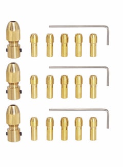 اشتري Micro Drill Collet Set 0.5-3mm Mini Small Brass with Allen Wrench for 2.35mm Rotary Tools (3 Sets) في السعودية