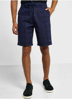 Buy Thomas Scott Men Checked Mid-Rise Slim Fit Sports Shorts in UAE