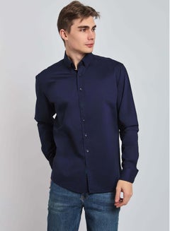 Buy Fancy Regular Fit Poplin Cotton Shirt With Long Sleeves in Egypt