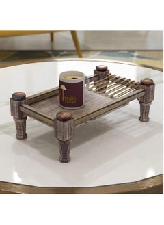 Buy Khaat Charpai Desi Wooden Serving Platter in UAE