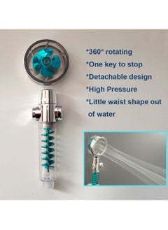 Buy 360 Degrees Rotation Fan Shower Head Strong Pressurization Spray Nozzle Water Saving Rainfall Bathroom High Pressure Shower in Saudi Arabia