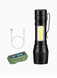 Buy LED Flashlight, Mini Torch Light,USB Rechargeable LED Torch,High Lumens 3 Light Modes,Zoomable Waterproof COB Sidelight,Compact Handheld Pocket Pen Light for Indoor & Outdoor use in Saudi Arabia
