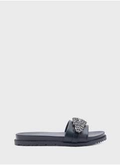 اشتري Embellished Trim  Flat Sandal في الامارات