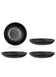 Buy Melamine Dinner Plate Set 23 Cm 4 Pieces Black Color in Saudi Arabia