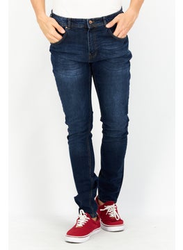 Buy Men Tapered Fit Washed Denim Jean, Blue in Saudi Arabia