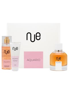 اشتري Nue Aquario Perfume Gift Set for Women Eau De Parfum 95ML + Body Mist 100ML + Body Lotion 100ML Ideal for Anniversary Birthday Valentines Day Gift في الامارات