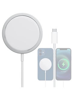 اشتري Apple Mag-Safe Charger for iPhone USB C Fast Charging,Wireless Magnetic Fast PD Charging up to 15W Compatibility with iPhone 14,14 Plus,14 Pro,14 Pro Max, 13,12 series,AirPods Pro2,White في الامارات