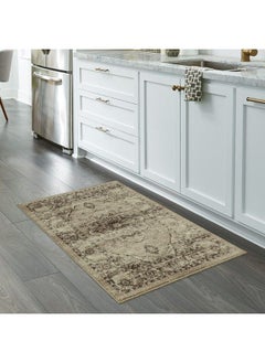 Buy Distressed Lexington Kitchen Rugs Non Skid Accent Area Floor Mat [Made In Usa] 2'6 X 3'10 Brown Neutral in Saudi Arabia