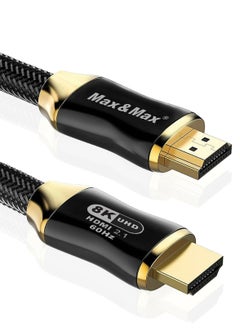 اشتري HDMI إلى HDMI 3 متر 8K كابل مطلي بالذهب ، دقة 8k ، نقل 48 جيجابايت في الثانية ، HDR ديناميكي ، eARC متوافق مع MacBook Pro ، سويتش ، PS5 ، PS4 ، منصة Steam ، Xbox ، HDTV ، DVD ، جهاز عرض - أسود في الامارات