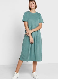 Buy Pleated T-Shirt Midi Dress in UAE