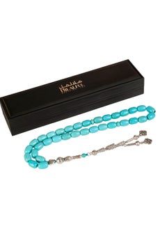 اشتري HilalFul Prayer Beads - Turquoise | Natural Stone | Rosary Beads for Dhikr, Prayer For Adults | Islamic Gift Eid, Ramadan, Wedding, Anniversary, Birthday | 33 Beads في الامارات