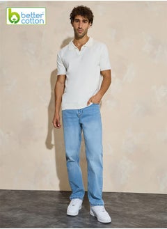 Buy Cotton Stretch 5-Pocket Relaxed Fit Jeans in Saudi Arabia