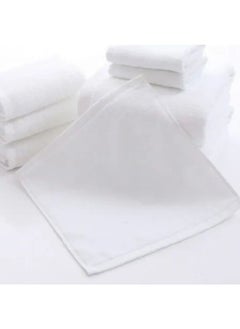 Buy Iris Face Towel 33 x 33 Cm 600 Gsm White Twill Hem 100% Cotton Set of 1 in UAE