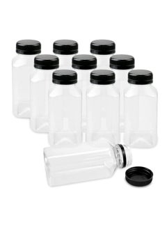 اشتري 12pcs 8oz Plastic Juice Bottles with Caps, Empty Clear Plastic Bottles Bulk with Black Tamper Evident Lids for Juicing, Smoothie and Other Drinks Beverage في الامارات