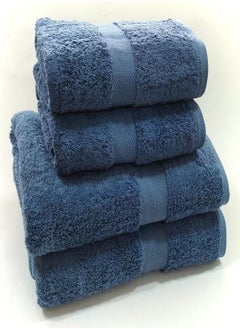 اشتري Towel Set 4 Pieces 50×100 &  70×140blue jeans في مصر