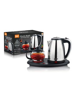 Buy Electric Kettle 2-in-1 Hot Water Boiler 2.2 Liter and 1L Capacity, Warming Function Energy and Keeps the Water, 360° Rotating Base Stainless Steel and Borosilicate Glass Kettle for Coffee Tea Maker in UAE