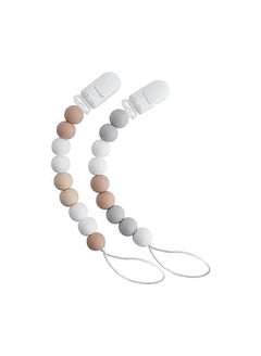 Buy Dummy Clips, Pacifiers Clips, 2 Pack BPA Free Silicone Soother Chain Holders for Baby Boys and Girls in UAE