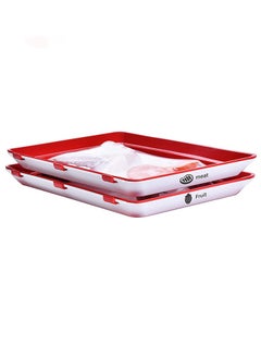 Buy Food Tray Zero Waste Food Storage Containers Flat Reusable Freezer Food Preservation Tray Space Food Savers, Keeper Freezer Meal Trays in UAE