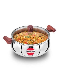 اشتري Hawkins 2 L Cook N Serve Handi With Glass Lid, Induction Compatible Tri-Ply Stainless Steel Cookware, Cooking Pot, Saucepan (Ssh20G) في الامارات