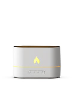 اشتري Flame Aromatherapy Diffuser Home Office 3D Flame Humidifier Diffuser Desktop USB Aromatherapy White في الامارات