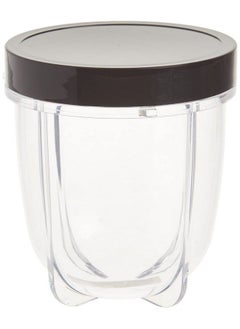 اشتري 12 Oz Short Cup With Resealable Lid 1 Count (Pack Of 1) Clear/Black في الامارات