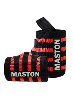 Buy Maston Red Line Weightlifting Wrist Wraps Strength Training Wristband for Men and Women (1 Pair) in UAE