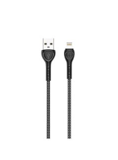 Buy LS481 Fast Charging Data Cable Lightning To USB-A, 1M Length , 2.4A Current And 7 Colour Led Indicator - Black in Egypt