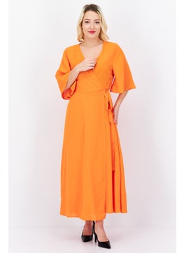 اشتري Women Plain Maxi Dress, Orange في السعودية