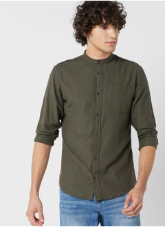 Buy Band Collar Regular Fit Shirt in UAE