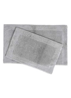 اشتري 2- Piece Ultra Spa Reversible Bath Mat Set, Silver في الامارات