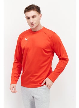 اشتري Men Sportswear Fit Brand Logo Training Sweatshirts, Red في الامارات