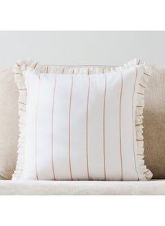 اشتري Warm Oasis Terra Stripe Scallop Edges Filled Cushion 50 x 50 cm في السعودية