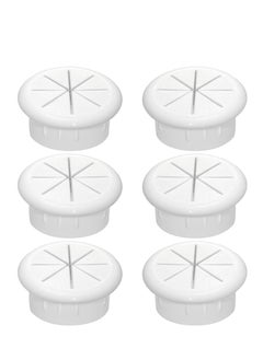 Buy Desk Grommet 6 Pcs Flexible Cable Hole Covers with Saw Ideal Solution for Office and Home Table White 2Inch 50mm in UAE