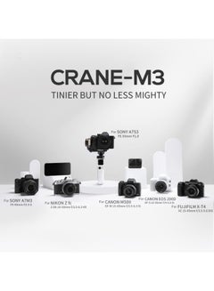Buy Zhiyun Crane M3 Combo Version 3-Axis Handheld Gimbal Stabilizer for Mirrorless Cameras, Compatible with Sony A6600, A6100, A6000, RX100 M7, GX85, for Gopro... in Egypt