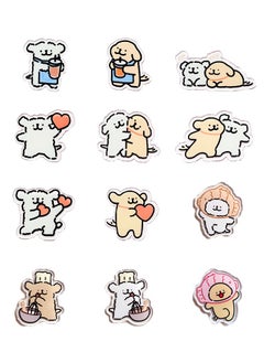 Buy 12 Pieces Fridge Magnets, Acrylic Cartoon Magnets Refrigerator Stickers, Line Puppy Cute Minimalist Decorative Magnets in Saudi Arabia