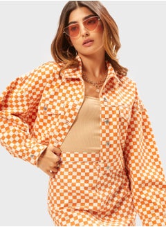 Buy Checked Pocket Detail Jacket in Saudi Arabia