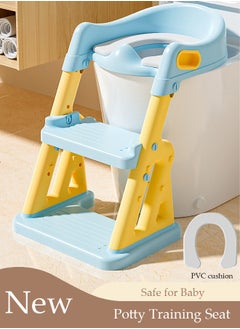 Buy 2-in-1 Kids Potty Training Toilet Seat with Step Stool Ladder,Toddlers-Comfortable Safe Potty Seat with Anti-Slip Pads Folding Ladder for Boys and Girls in Saudi Arabia