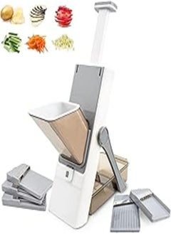 اشتري Safe Mandoline Food Slicer for Kitchen - 5in1 Multifunctional Chopper Vegetable Cutter for Fast Meal - French Fry Cutter Julienne Dicer for Vegetables في مصر