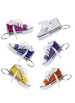 اشتري Mini Canvas Sneaker Keychain, 6 Pcs Tennis Shoe Key Chains, Sport Sneaker Keyrings for Bag, Cool Birthday Party Favors, Goody Bag Fillers, for Kids and Adults في السعودية