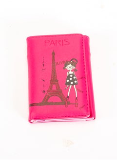 Buy Leather Flip Wallet & Card Holder with 9 Pockets and Zipped Pocket Paris Fuchia in Egypt