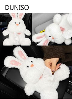 اشتري Rabbit Car Sun Visor Tissue Box Holder Paper Towel Napkin Box Cover Seat Back Bracket Portable Car Mount Organizer Car Accessories في السعودية