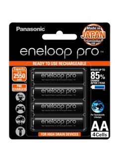 Buy Eneloop Pro 4-Cells 2550mAh AA Rechargeable Batteries in UAE