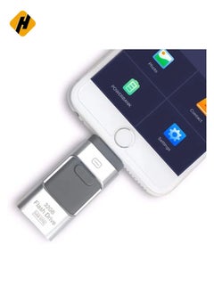 اشتري 3 في 1 OTG USB 3.0 Memory Stick Pen Drives لـ iPhone/iPad/Android/PC (256 جيجابايت ، فضية) في السعودية